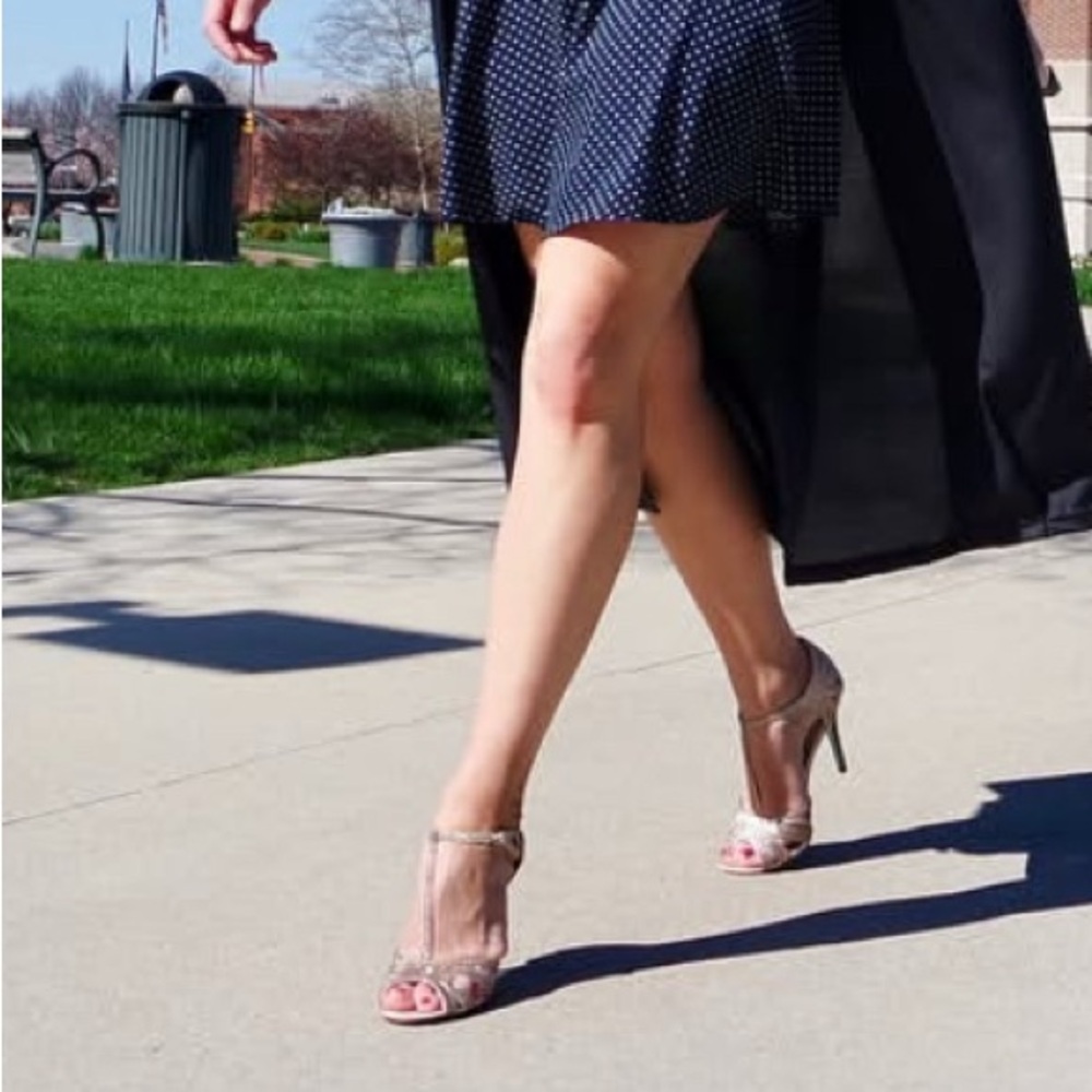 Betsey Johnson Glittering Champagne Heels